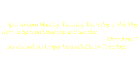 The Astoria Riverfront Trolley regular 2026 regular season will commence  Spring Break on March 20, 2026, and will end on November 1 , 2026. running from 1pm to 4pm Monday, Tuesday, Thursday and Friday, 11am to 5pm on Saturday and Sunday.  Trolley will not run on Wednesdays except special runs.  After April 6, service will no longer be available on Tuesdays. The Trolley does not operate during inclement weather conditions (snow and rain).  .